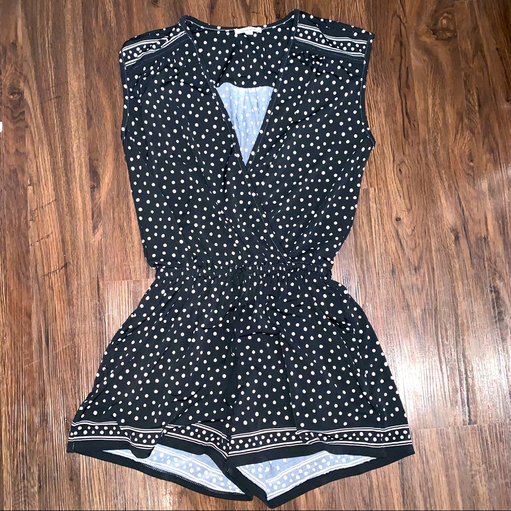Max Studio black and white polka dot romper